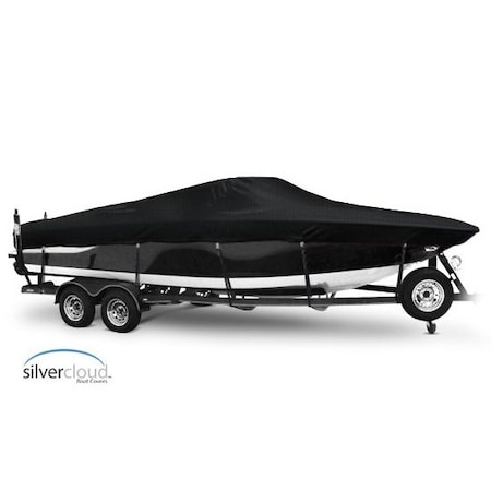Eevelle Boat Cover FISH & SKI Walk Thru Windshield, Outboard Fits 28ft 6in L up to 102in W Black SCVNWT28102B-BLK